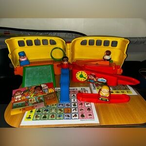 Vintage 1978 Mattel Preschool Rockie Rollies School Bus Playset